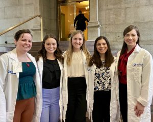 Residents participating in the 2023 PA Advocacy Day at the State Capital in Harrisburg. From left, Natalie Balfe, Melissa McGovern, Talbot Weston, Kristen Sanchez, Christine Tichonevicz.